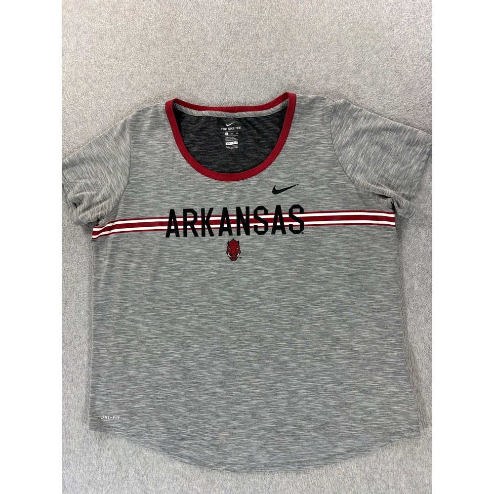Arkansas Razorbacks Nike Athletic Cut S/S Campus Shirt (Women's XL) Gray